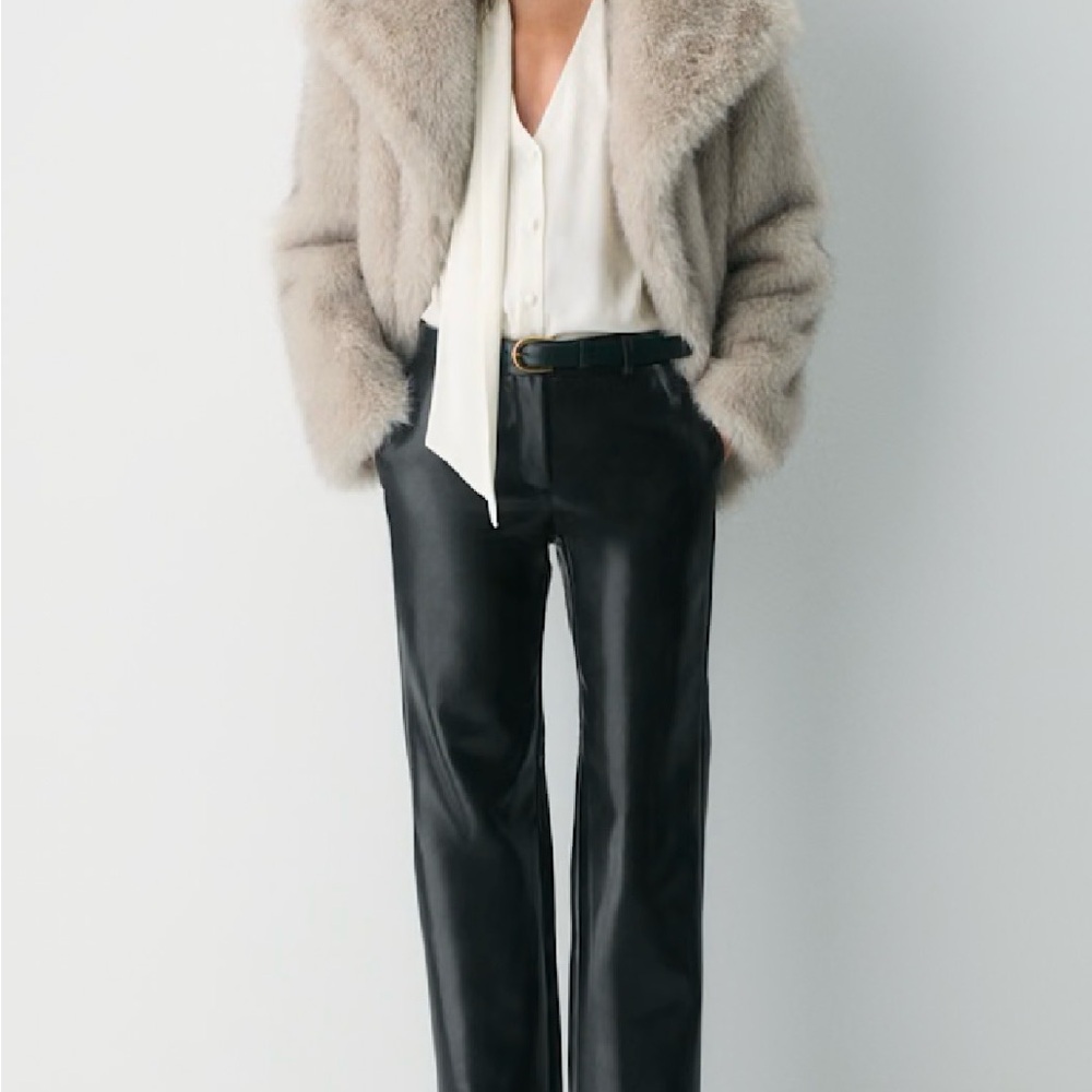 Babaton Black Leather Trousers